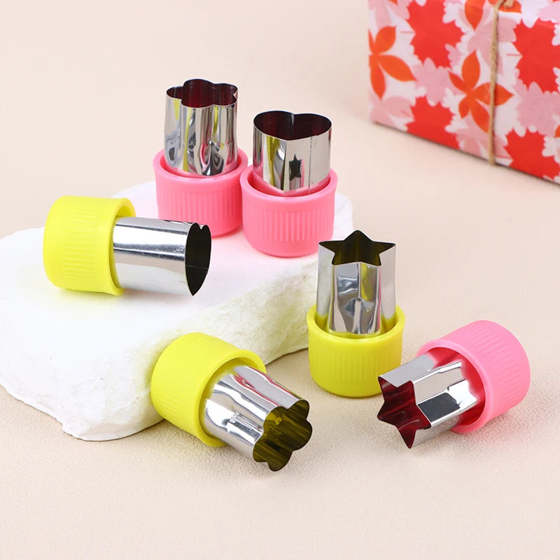 3PCS Star Heart Shape Vegetables Cutter Plastic Handle Portable Cook Tools Stainless Steel Fruit Cutting Die Kitchen Gadgets