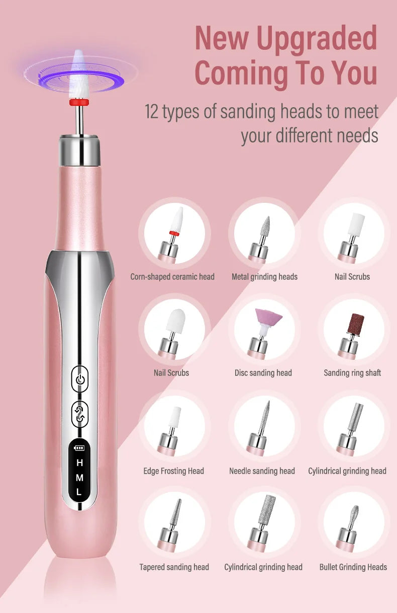 Portable Electric Nail Drill Machine, New Nail Polishing Machine For Shaping, Buffing, Removing Gel Nails, Multifunctional Manic