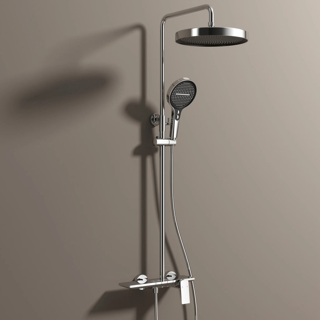 Rose Gold Piano Bathroom Shower System Solid Brass Bathroom Faucet Accessories Rain Shower Head Hot Cold Piano Shower Set