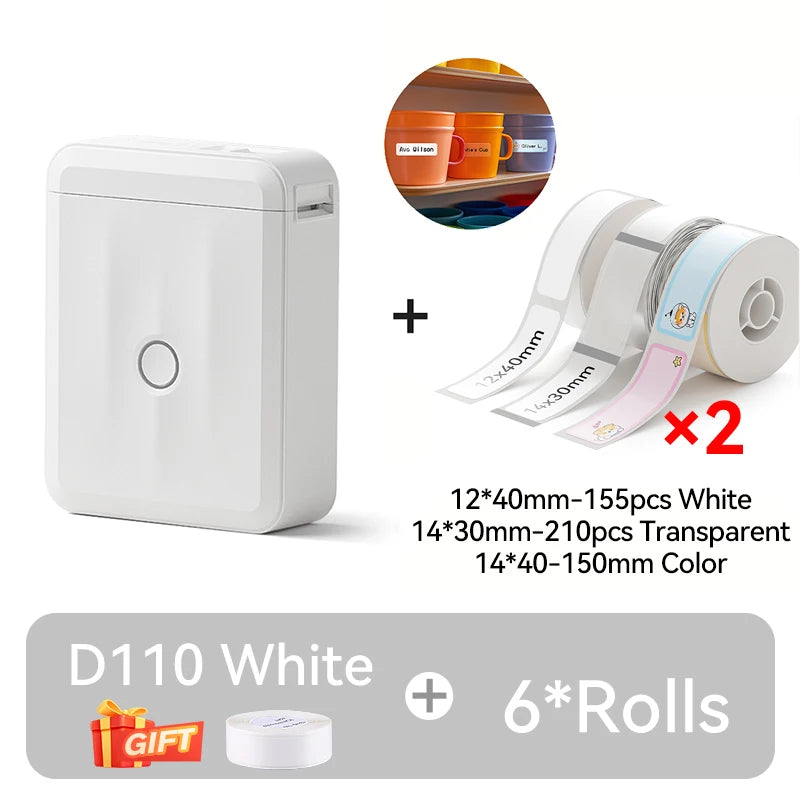 Niimbot D110 Mini Portable Thermal Printer Smart Pocket Self-adhesive Label Printer Bluetooth Price Label Sticker Maker For Home