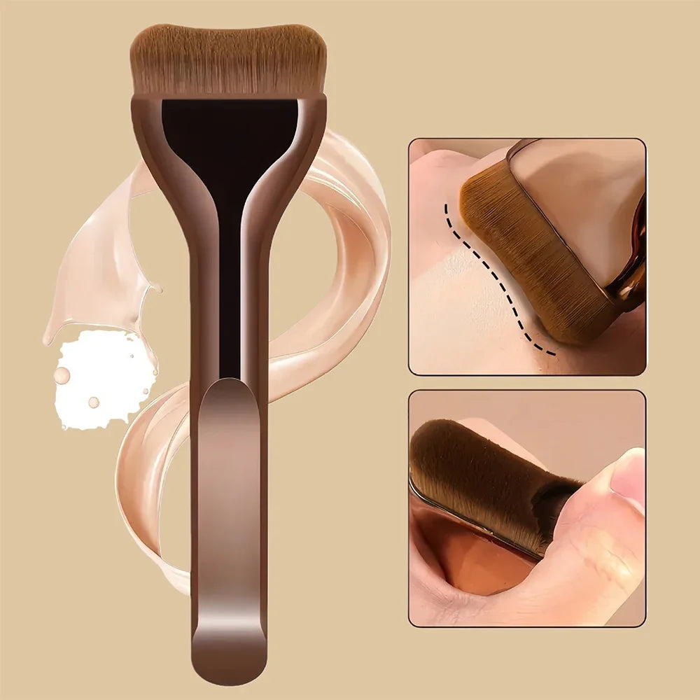 Professiona Makeup Brush Curved Soft Bristle Foundation Brush For Even Application Travel-Friendly Makeup Tools