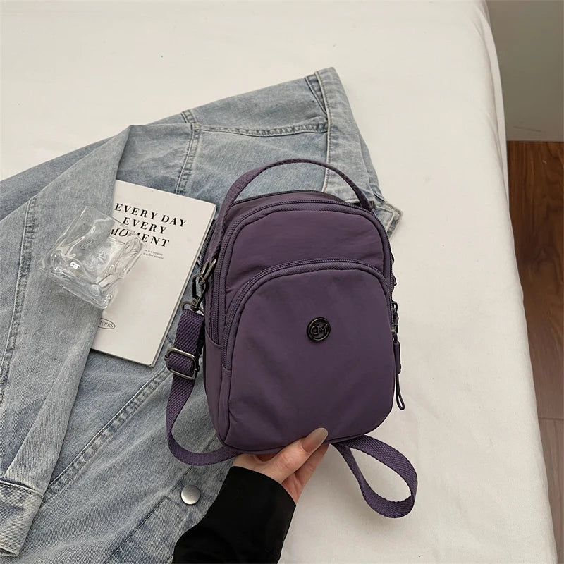 Casual Oxford Fabric Mobile Phone Bag Women's Crossbody Bag Lightweight Trendy Single Shoulder Canvas Bag for Walking
