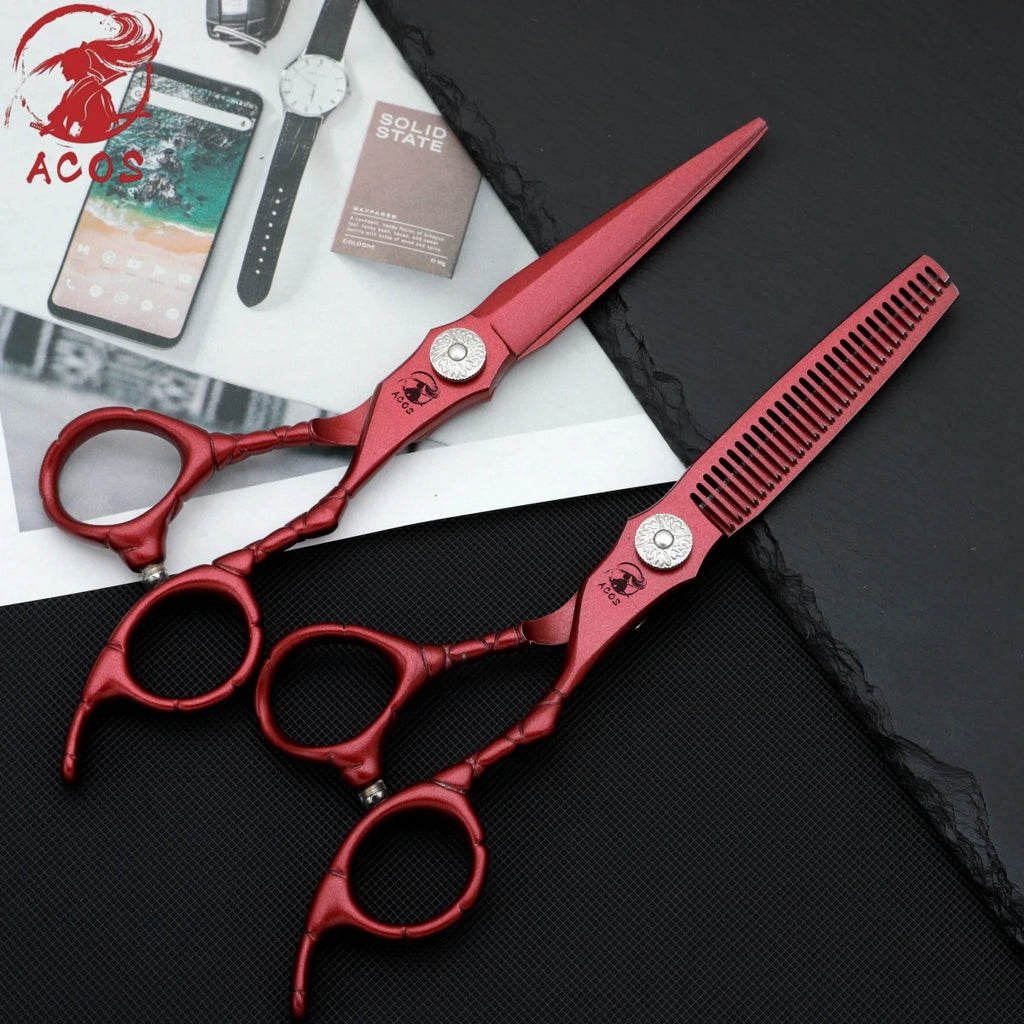 ACOS Professional Barbershop Scissors Set 440C Steel 6-inch Hair Thinning Clippers for Household Barber Tools