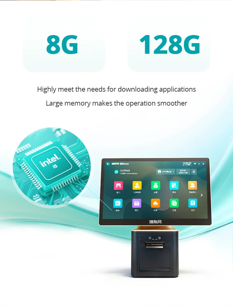 S300 Dual Touch Screen All In One Pos Systems With Printer For Fast Food Restaurant Windows Cash Register Machine