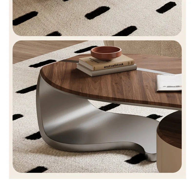 Light luxury solid wood leaf coffee table living room home antique special-shaped coffee table