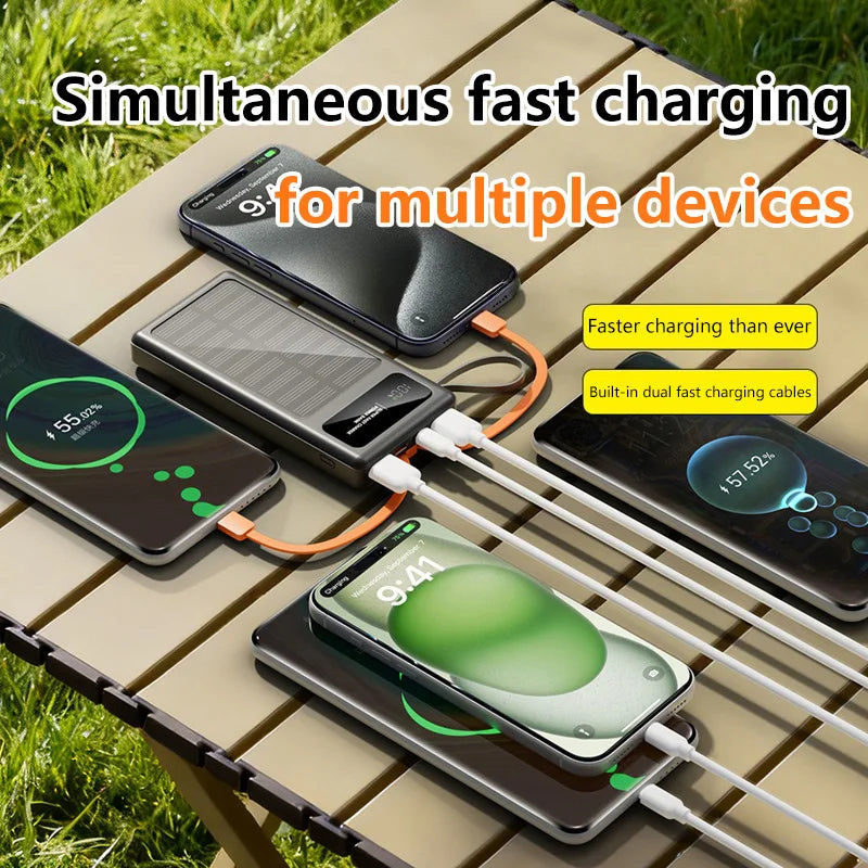 Oneplus 200000mAh Large Capacity Solar Power Bank Super Fast Charging Built-in Power Bank Portable Fast Charging Power Bank New