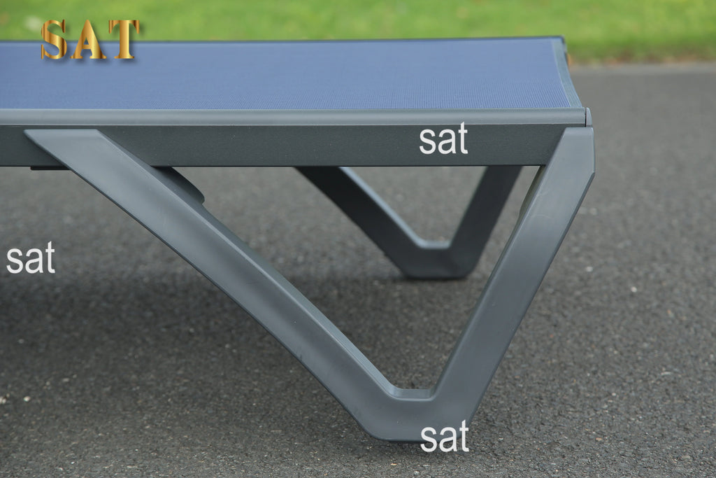 ！@！@3pcs Adjustable Aluminum Outdoor Sun Loungers Blue Textilene Side Table All Weather Leisure Deck Lawn Poolside Backyard Lake