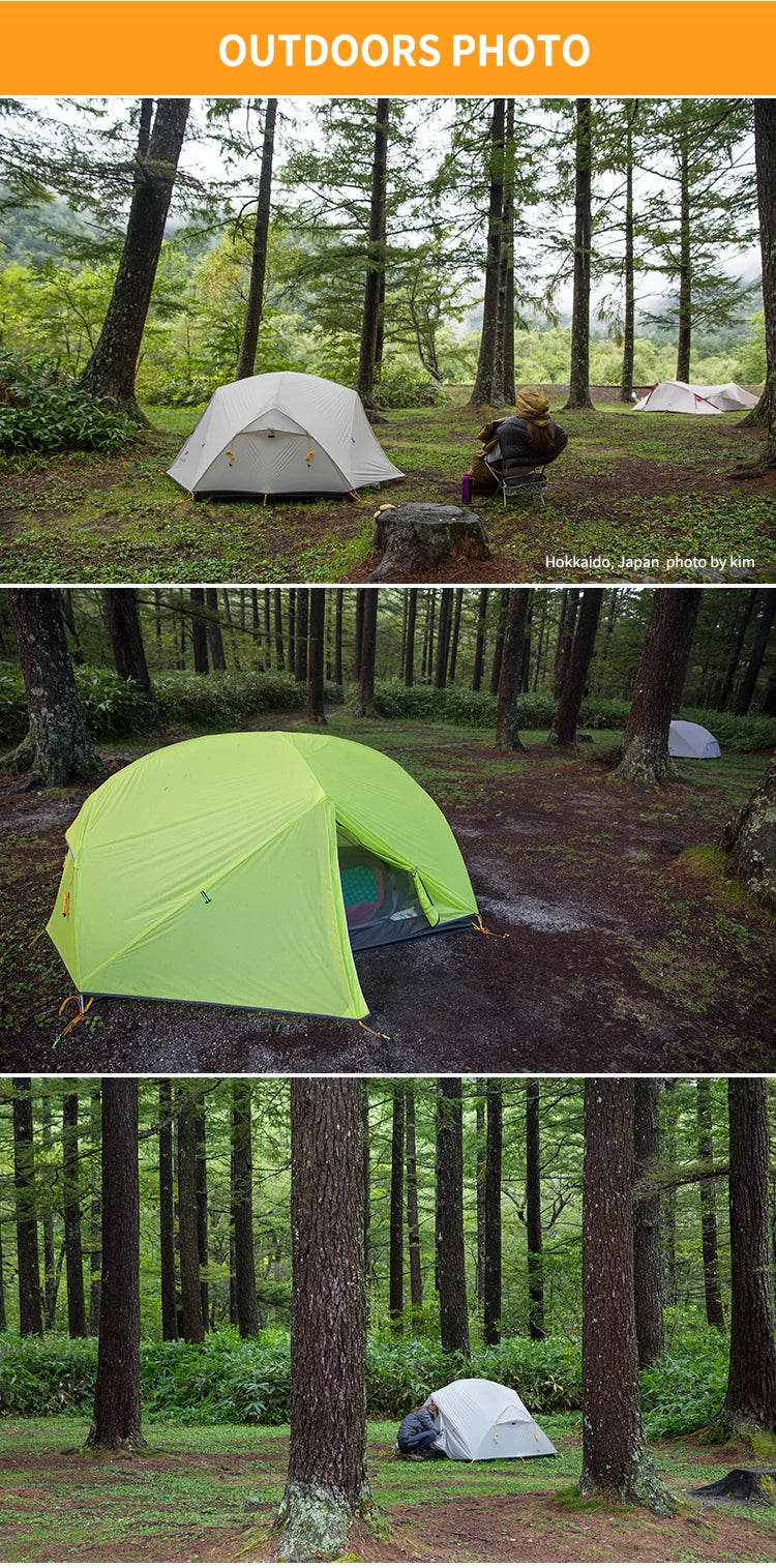 Naturehike Mongar Tent Camping Tent 2 Person Ultralight Professional Waterproof & Windproof Backpack Tent 20D Nylon Travel Tent