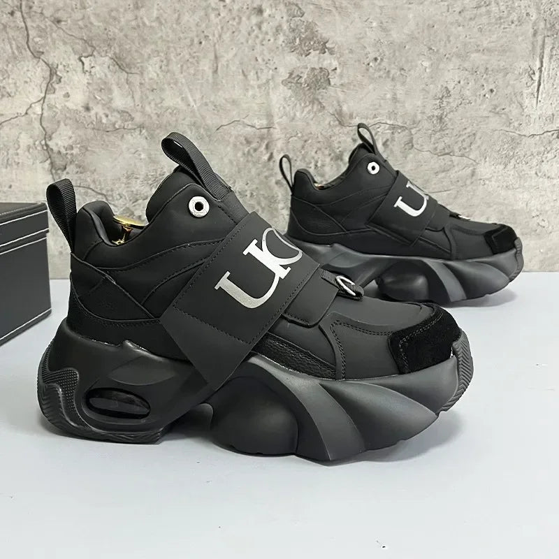 Men's Sport Shoes Comfortable Casual Running Shoes 2025 Spring Autumn Thick Bottom Heightening Korean Style Versatile Dad Shoes