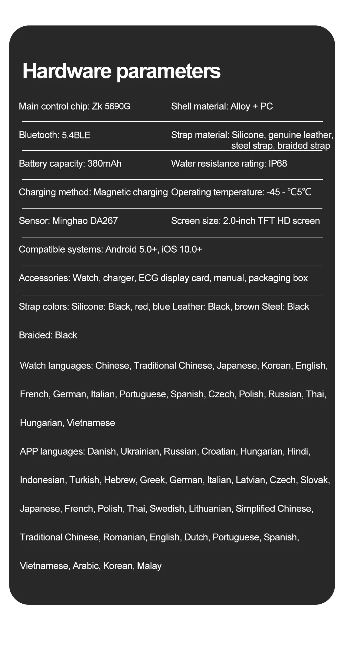 2026 New AI-Diagnosis Care Smartwatch Accurate ECG Uric Acid Lipids Blood Pressure Body Fat IP68 Waterproof Fitness Smartwatch