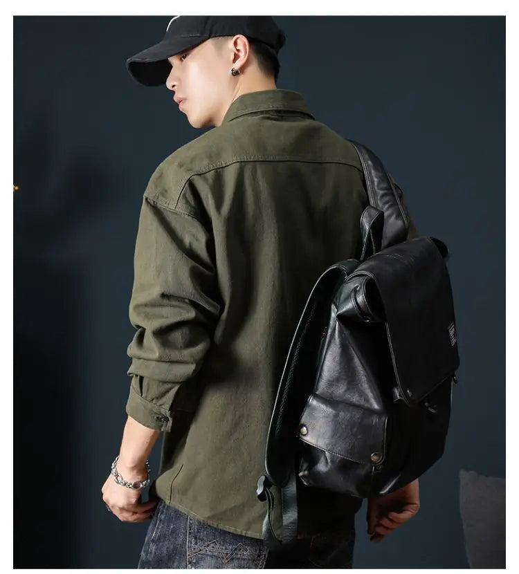 Oversized Men's Long Sleeve 100% Cotton Shirts Male Tops Big Size Fashion Casual Jacket Loose Fit Spring Outwear Plus Large 7XL