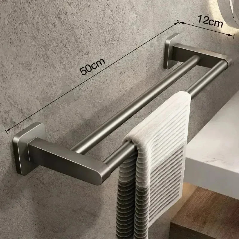 Towel Rack with Non Perforated Suction Cup Wall Mounted Towel Rack High-quality Bathroom Storage Rack Bathroom Crossbar