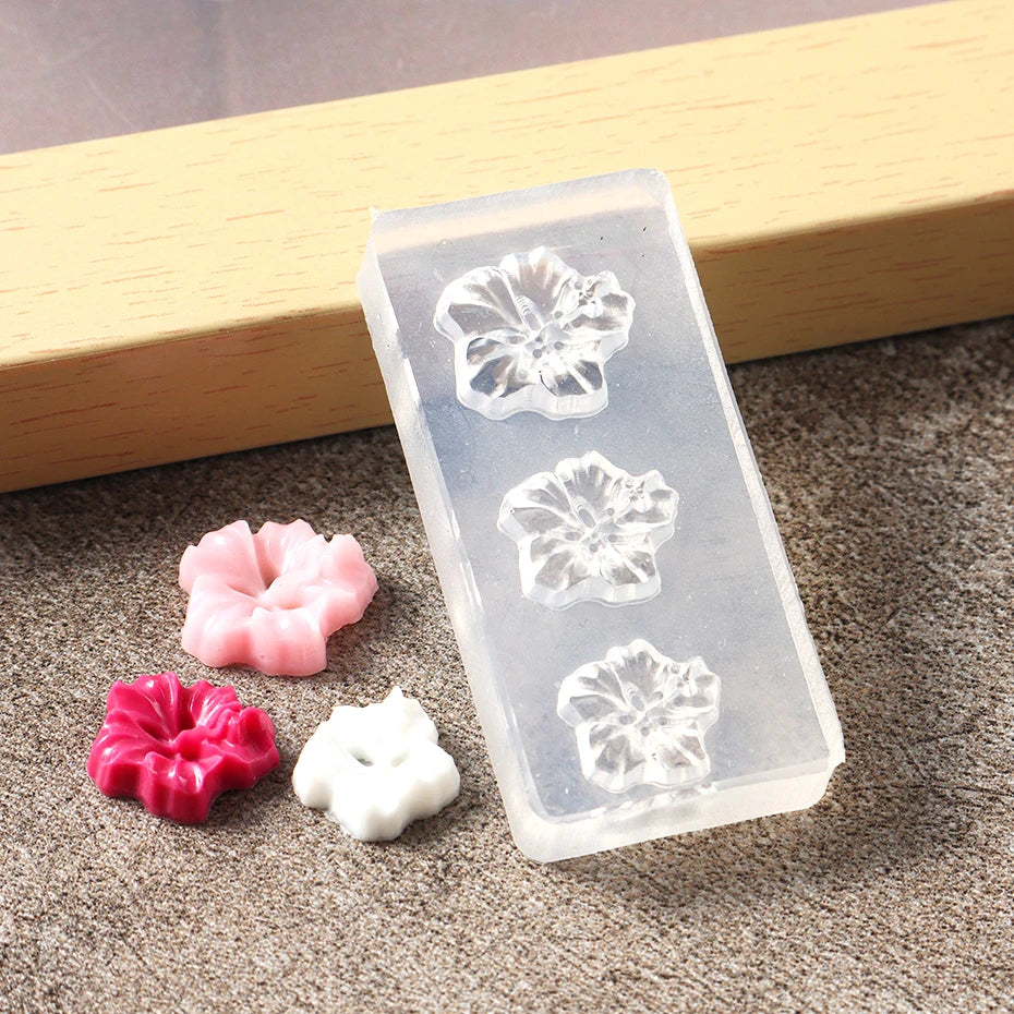 5D Flower Silicone Mold Nail Carving Mould Stencils Acrylic Plumeria Flower Spring Nail Art Decorations Manicure Template Tools