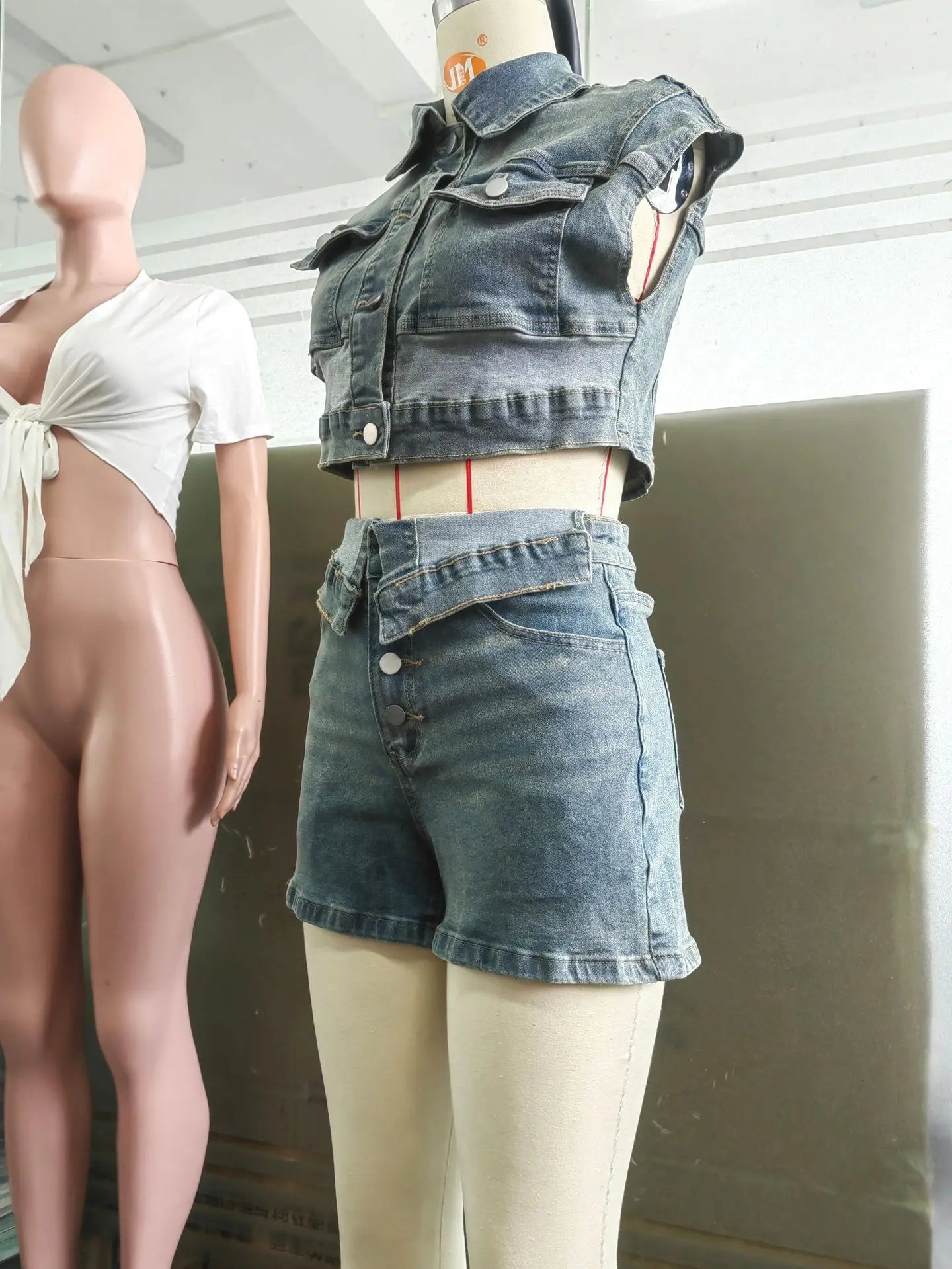 Shorts Sets Women Denim 2 Piece Suit Top Jeans Ensemble Summer 2025 Single Breasted Turn Down Collar Short Pants Vintage Outfits