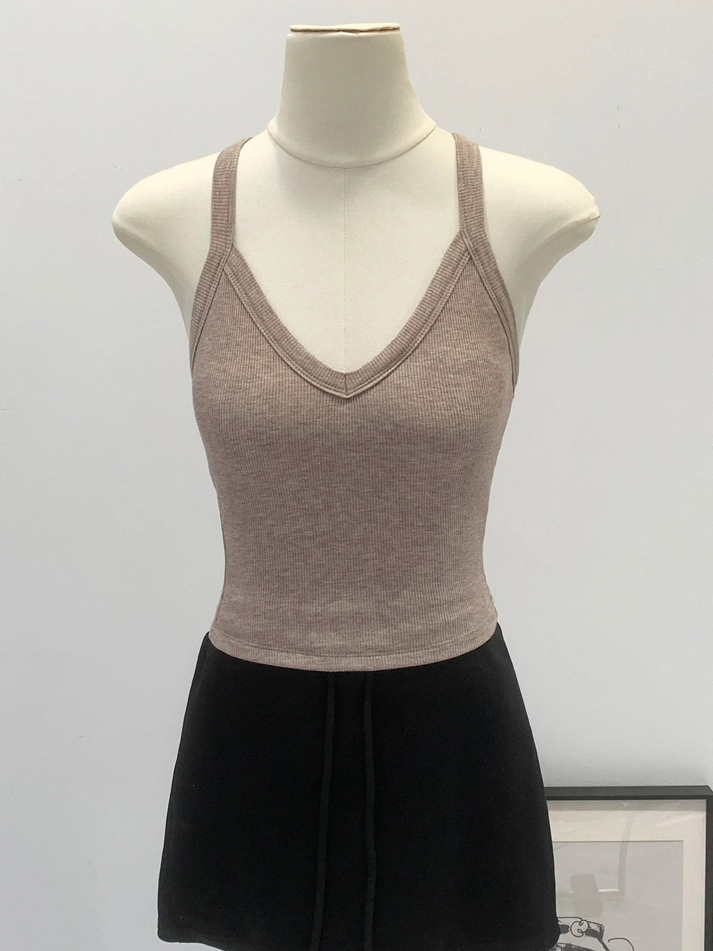 American Style Sexy V-neck Neck Hanging Vest Women's Slim Fit Summer New Unique Beautiful Small Strap Nylon Fabric Breathable
