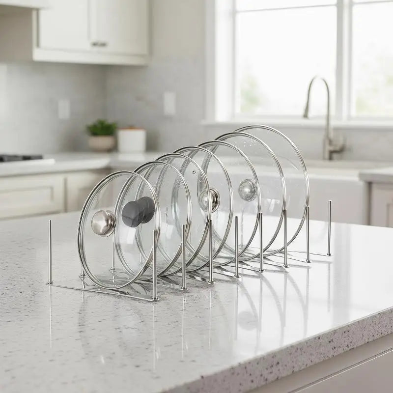 Stainless Steel Dish Rack Adjustable Kitchen Drainer Foldable Utensil Holder For Dishes Cups Pots & Lids Space Saving