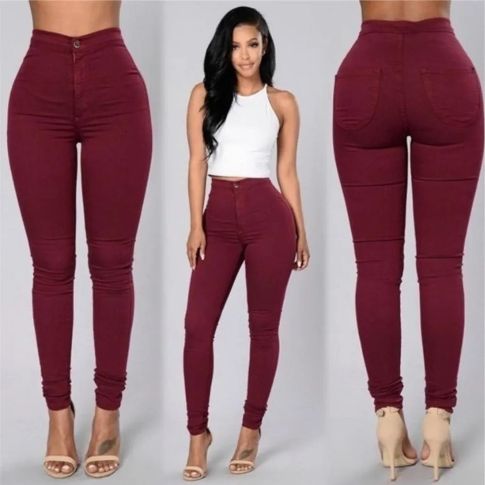 Spring Summer Leggings Thin High Waisted Elastic Pencil Pants For Women's New Skinny Retro Simple Casual Sports Longjeans Female