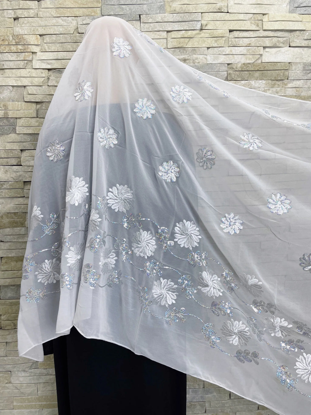 2023 Latest African Spring Women Scarf Chiffon Sequin Embroidered Ramadan Hijab Shawl Fashionable Casual Diamond  Headscarf