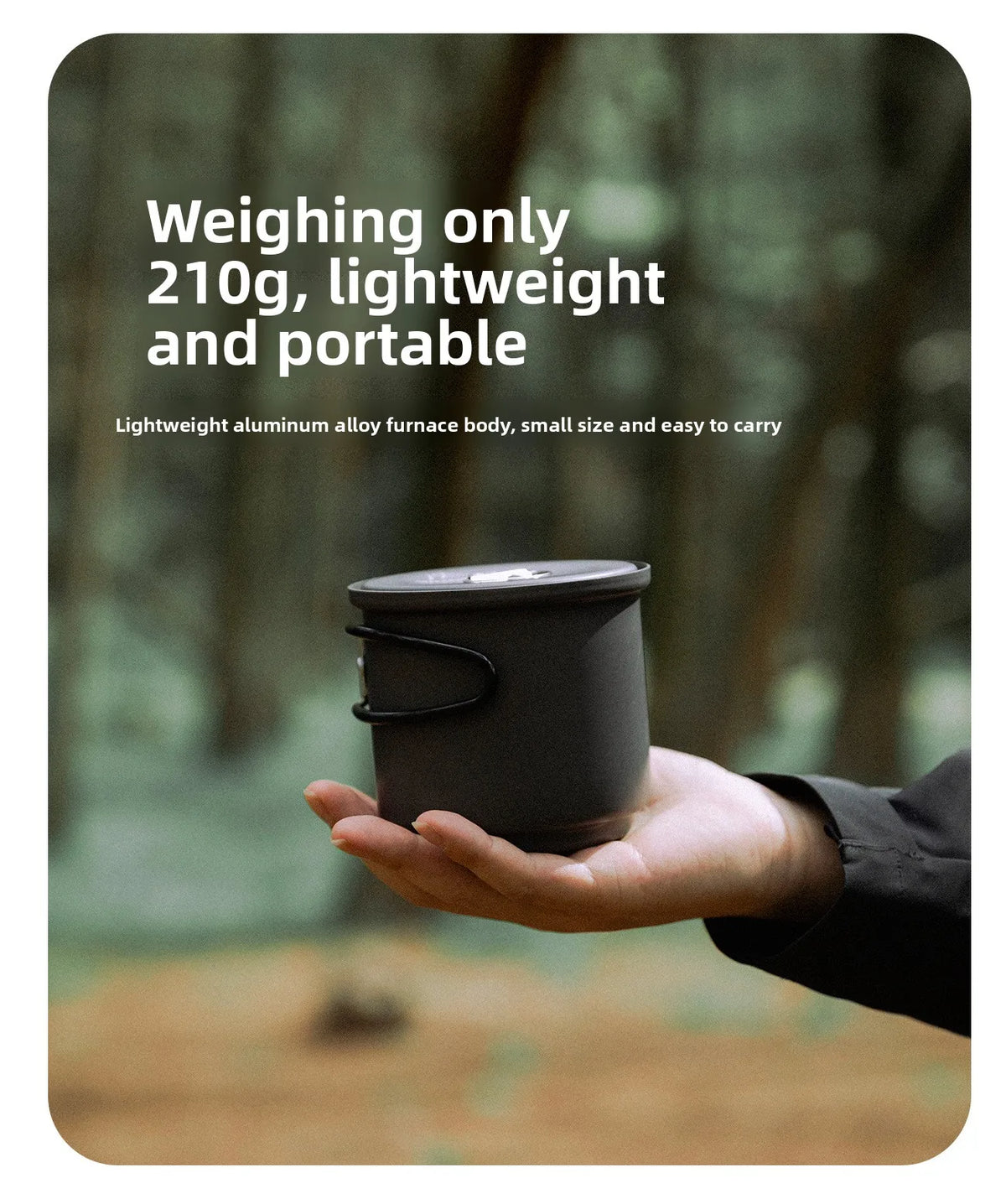 MOUNTAINHIKER Camping Cookware Set, Ultralight Portable Alcohol Stove Set with Pot, Windproof Integrated Cooking Kit for Hiking