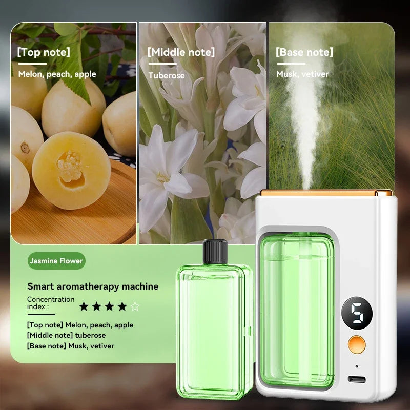 Aromatherapy Machine Essential Oil Humidifier Portable 5-speed Digital Display Automatic Aromatherapy Spray Deodorize Purify Air
