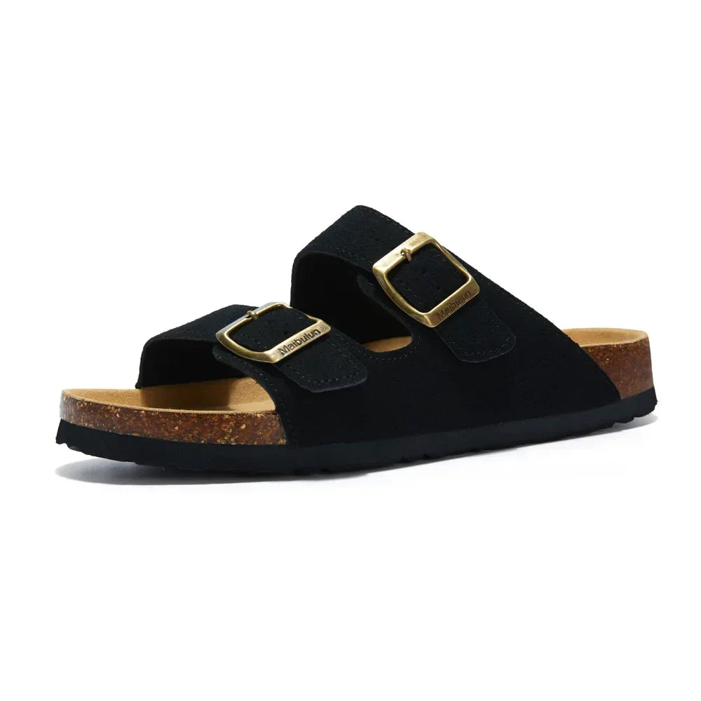 Flat Slippers For Women 2025 New Luxury Men Indoor Bottom Non Slip Cork Slippers Women's Beach Outdoor Home Flip Flops Sandals
