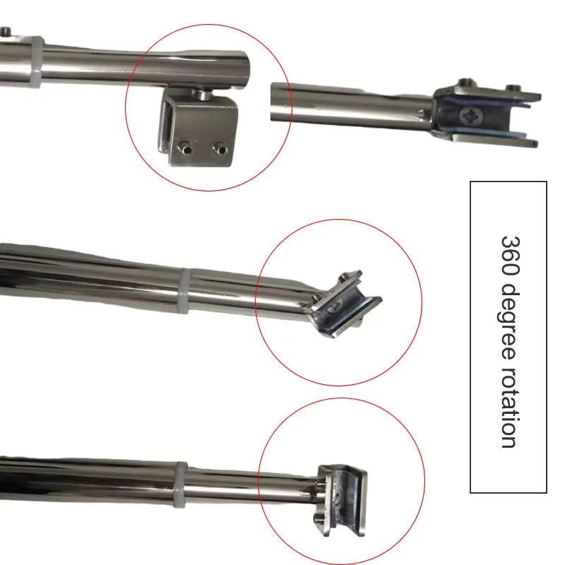 Stainless Steel Shower Glass Door Fixed Rod Clamp Bathroom Glass Support Bar Plane Fixed Adjustable Length Easy to Install