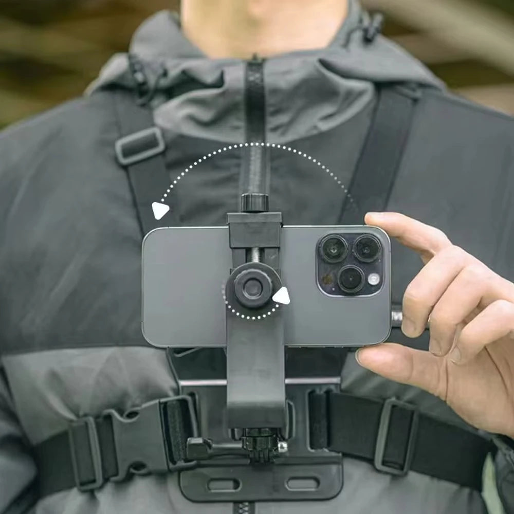 Adjustable Chest Mount for Action Cameras And Mobile Phones - Durable Auxiliary Shooting Tool for Sports And Outdoor Activities