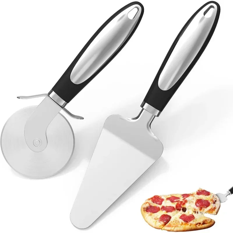 Premium Stainless Steel Kitchen Pizza Cutter Wheel Server Tools Knife Waffle Cookies Cake Bread Dough Slicer Kitchen Gadgets