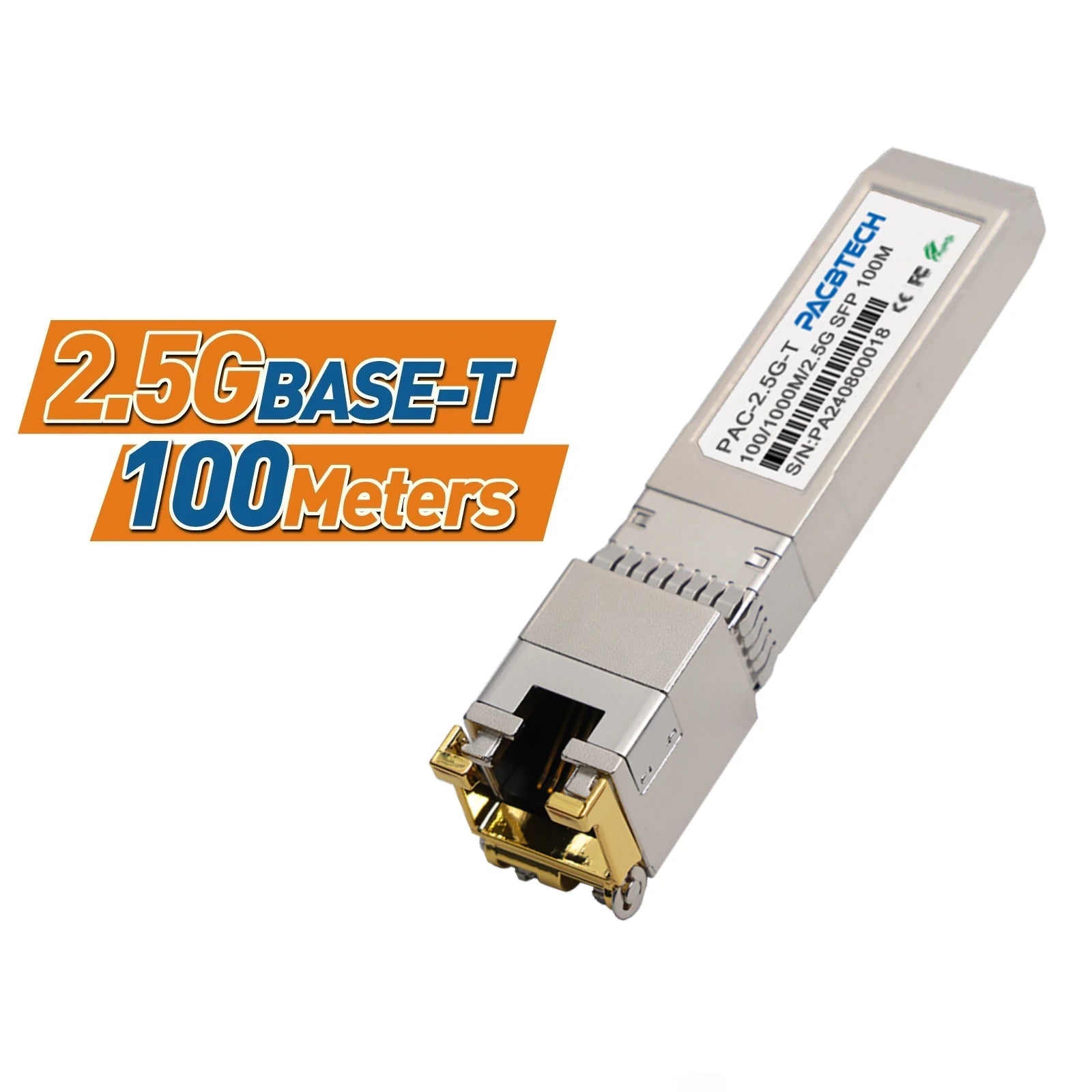1.25G/2.5G/10G GBASE-T SFP+ Copper Module to RJ45, CAT6a-Auto-Negotiation Ethernet Module SFP+ Copper Cable Adapter-1PCS