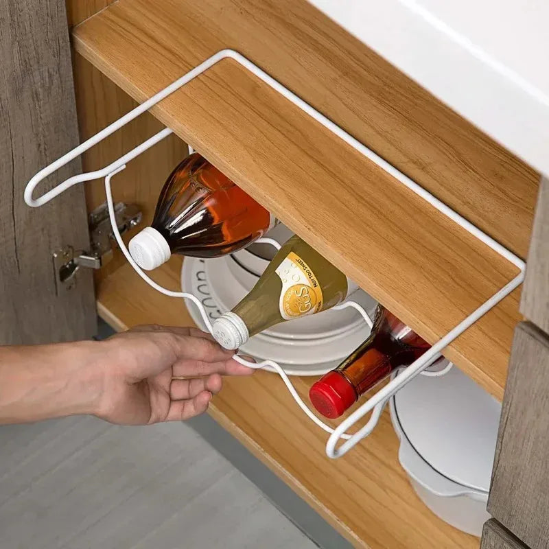 Refrigerator Organizer Rack, Inside Shelf Bottle Holder for Beer or Wine, Kitchen Storage Shelf Accessories for Fridge Supplies