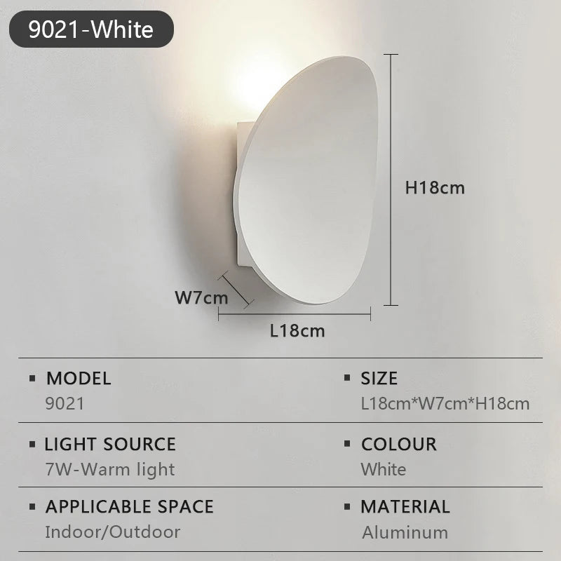 LED Wall Lamp Indoor and Outdoor IP65 Waterproof White/black Modern Minimalist Aluminum Home Light Porch Garden Light AC85-265V