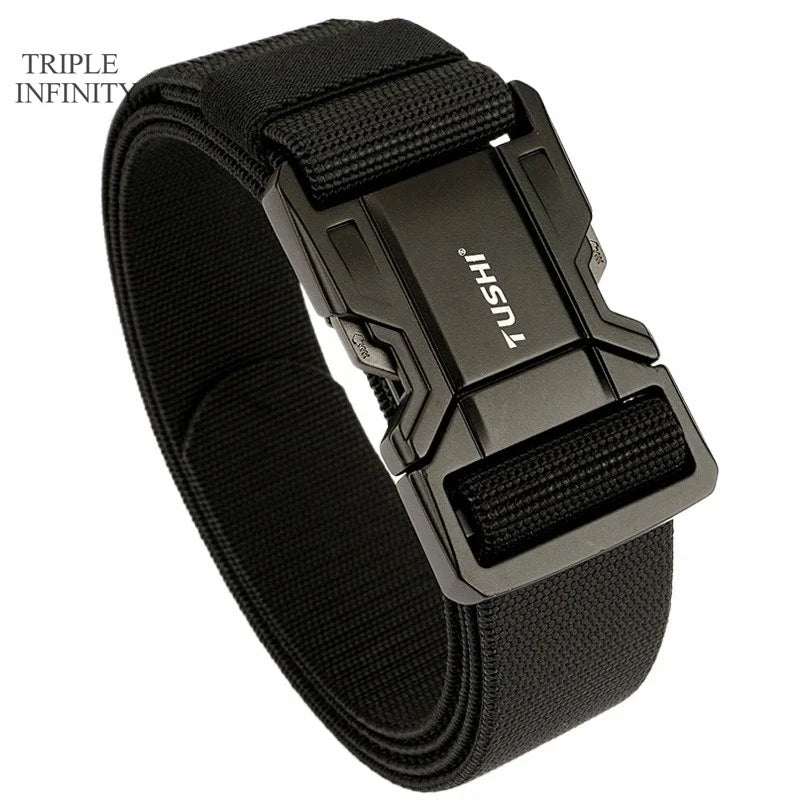 Quick Release Military Tactical Belts With Metal Buckle Durable Elastic Waist Belt Men Outdoor Training Stretch Strap For Pants