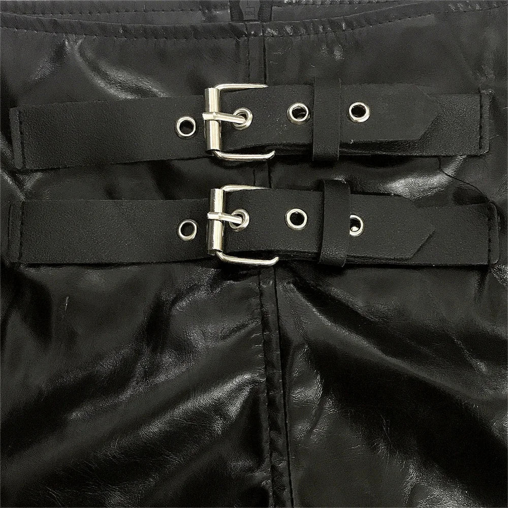 Sexy Black PU Casual Fashion Summer Shorts Women Clothing Goth Faux Leather High Waisted Womens Shorts Y2K Hot Woman Short Pants