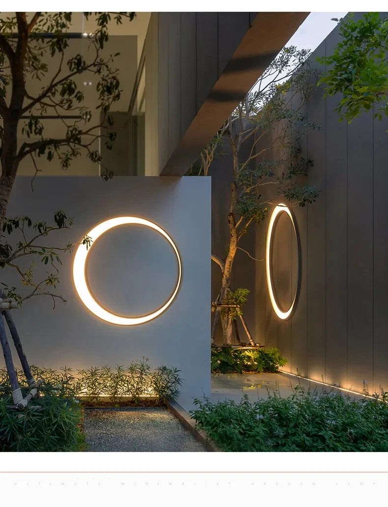 Outdoor Moon Wall Light Modern IP65 Waterproof Porch Garden Wall Lamp Patio Garage Door Antiwa Fixtures Lighting Decoration