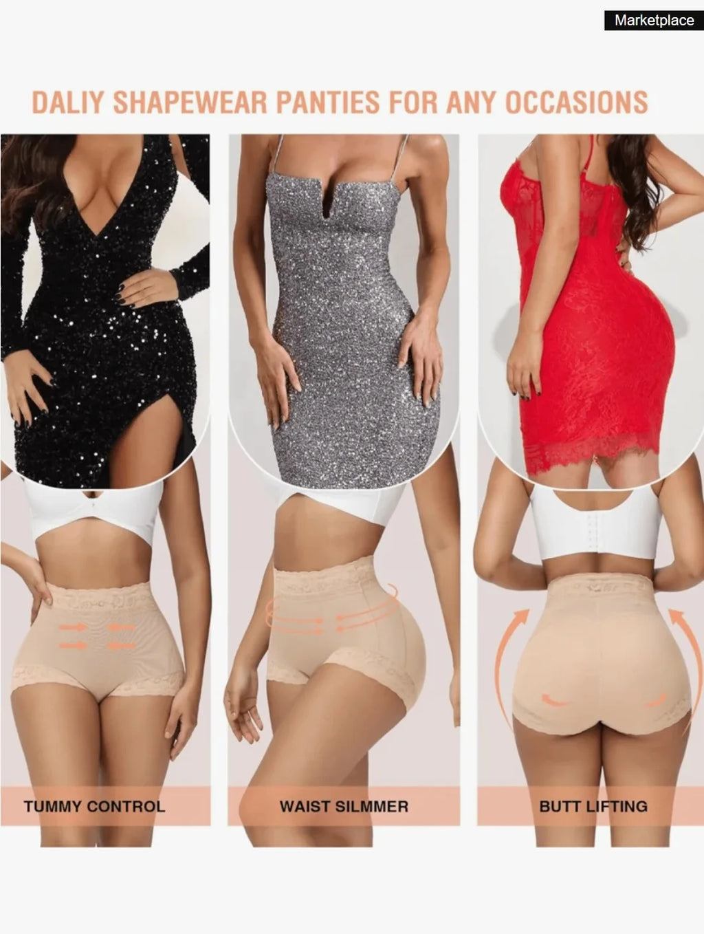 Women High Waist Tummy Control Shapewear Bottoms,Abdominal Control Shorts, Butt Lifting, Firm Waist And Lift Buttocks Tights
