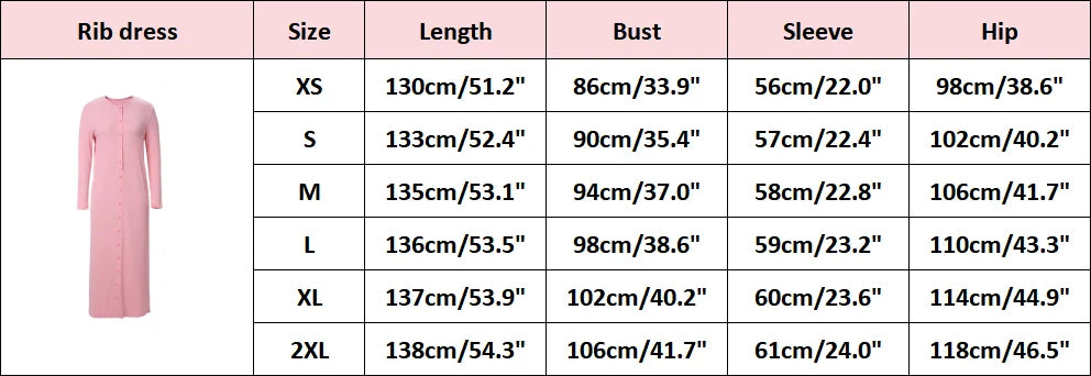 AP SS26 Women Rib Maxi Dress Comfortable Long Sleeve Lady Clothing Elegant