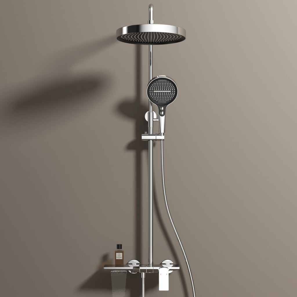 Rose Gold Piano Bathroom Shower System Solid Brass Bathroom Faucet Accessories Rain Shower Head Hot Cold Piano Shower Set