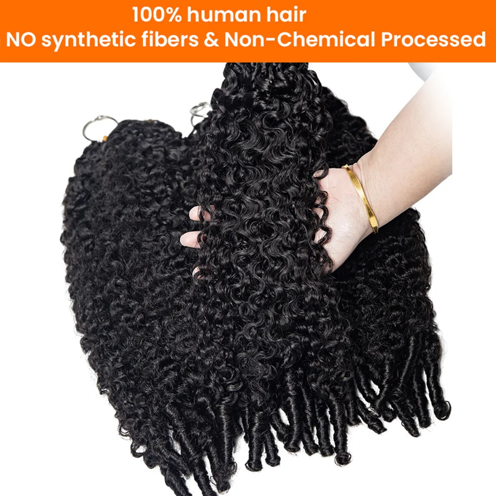 Miracle Knots Feather Crochet Human Hair Extension Burmese Curly With Coily End Invisible Miracle Knots Hair Bulk  Boho Braide