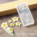 5D Flower Silicone Mold Nail Carving Mould Stencils Acrylic Plumeria Flower Spring Nail Art Decorations Manicure Template Tools