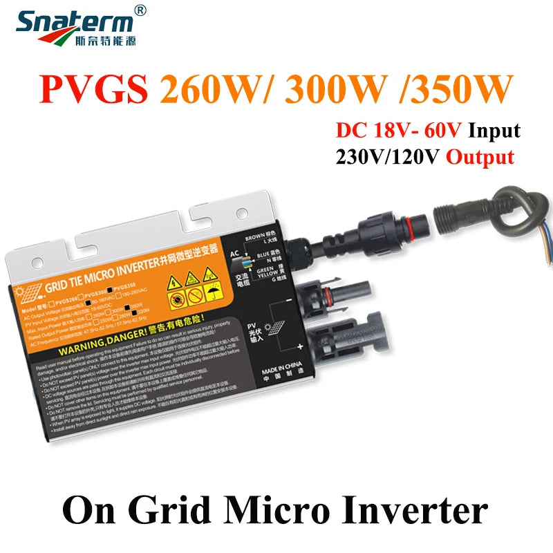 700W 600W 500W 350W 300W 260W MPPT Solar PV On Grid Tied Micro Power Inverter DC18V-60V to AC110V-220V 50HZ/60HZ home use IP65