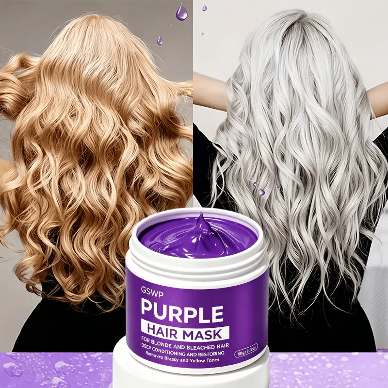 GSWP Purple Hair Mask Anti-Brassiness Shampoo,Deeply Condition, Detangles, Hydrates And Moisturizes,Smooth Hair Care.60/120g