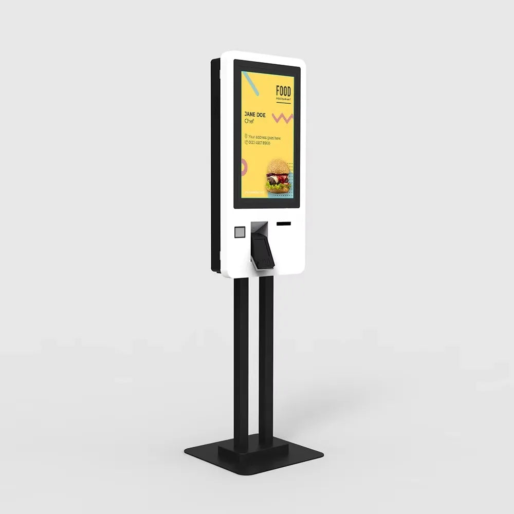 21.5 Inch Touch Screen Wall Mounted Kiosk for Indoor Use Payment Self Ordering Interactive Printer Fast Food Restaurant SDK