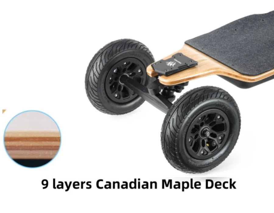 3500W*2 Belt Motor 15Ah Battery High Speed Electric Maple Bamboo Deck 50KM Range Mountain Long Board Skateboard