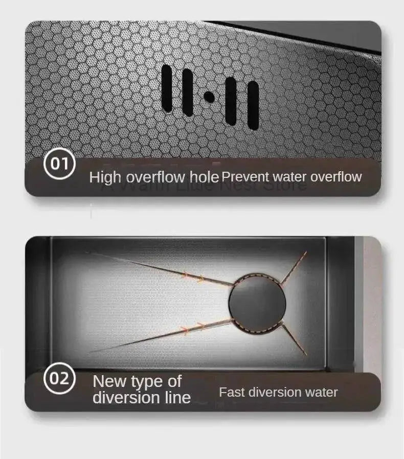 Smart Creative Kitchen Sinks for Apartments Modern Metal Multi-functional Sinks Luxury Household Kitchen Sinks for Rental Houses
