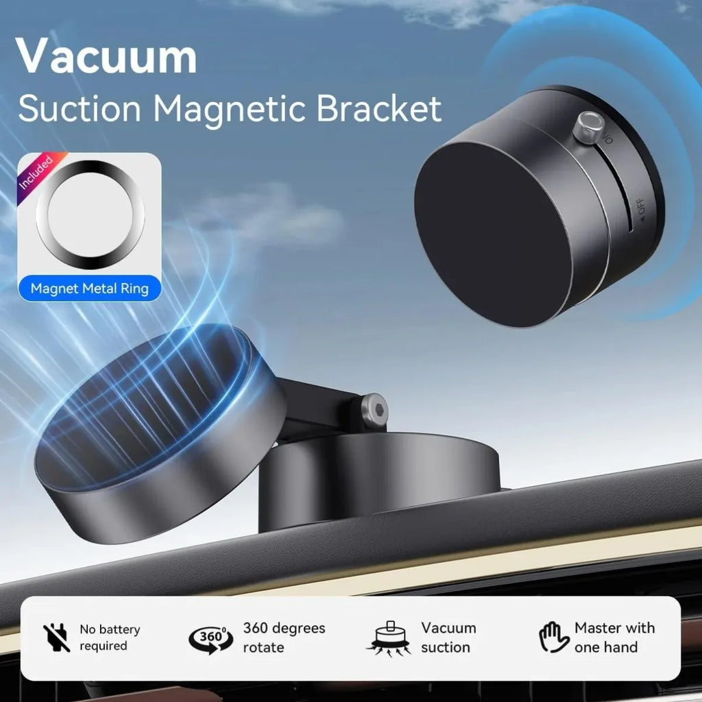 Car/Mirror/Gym Vacuum Suction Fold Magnetic Phone Holder 360 Rotation Suction Cup Car Phone Stand Mount For Magsafe iPhone 16~12