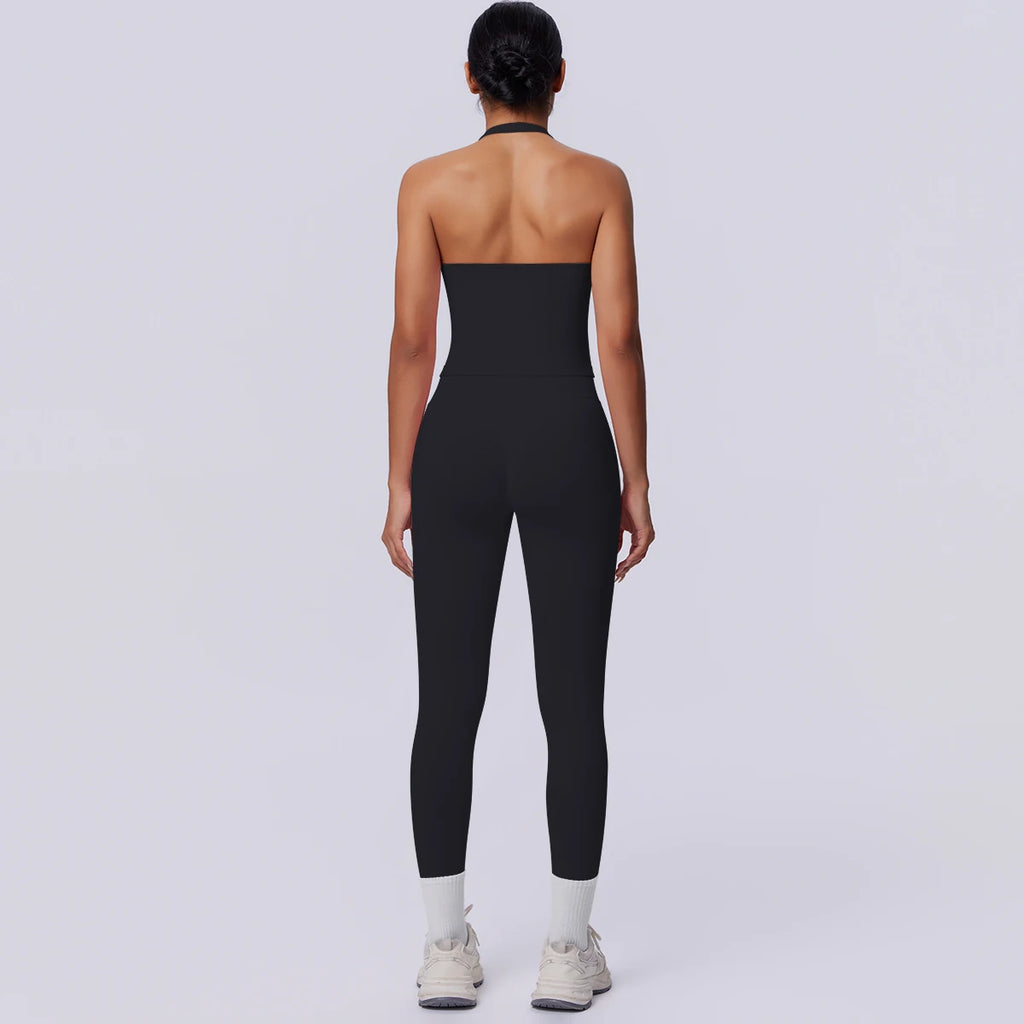 2PCS Woman Yoga Set Solid Color Sexy Fitness Top Summer Gym Workout High Stretch Female Pants Sports Fitness Clothing Yoga Set