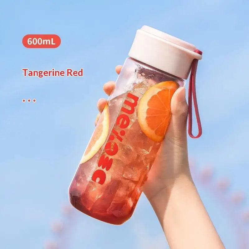 600ML Large Capacity Water Bottles Student Portable Direct Drinking Brief Plastic Cup Kids High Temperature Resistance Bottles