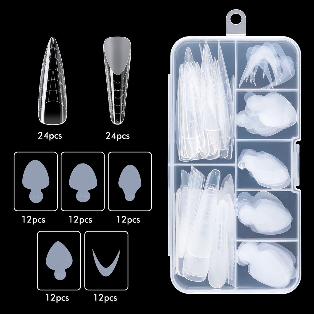 BNG Top Forms for Nails Dual Forms Nails Forms for Extension Full Cover Quick Building Gel Mold Tips Poly Nail Gel Mold