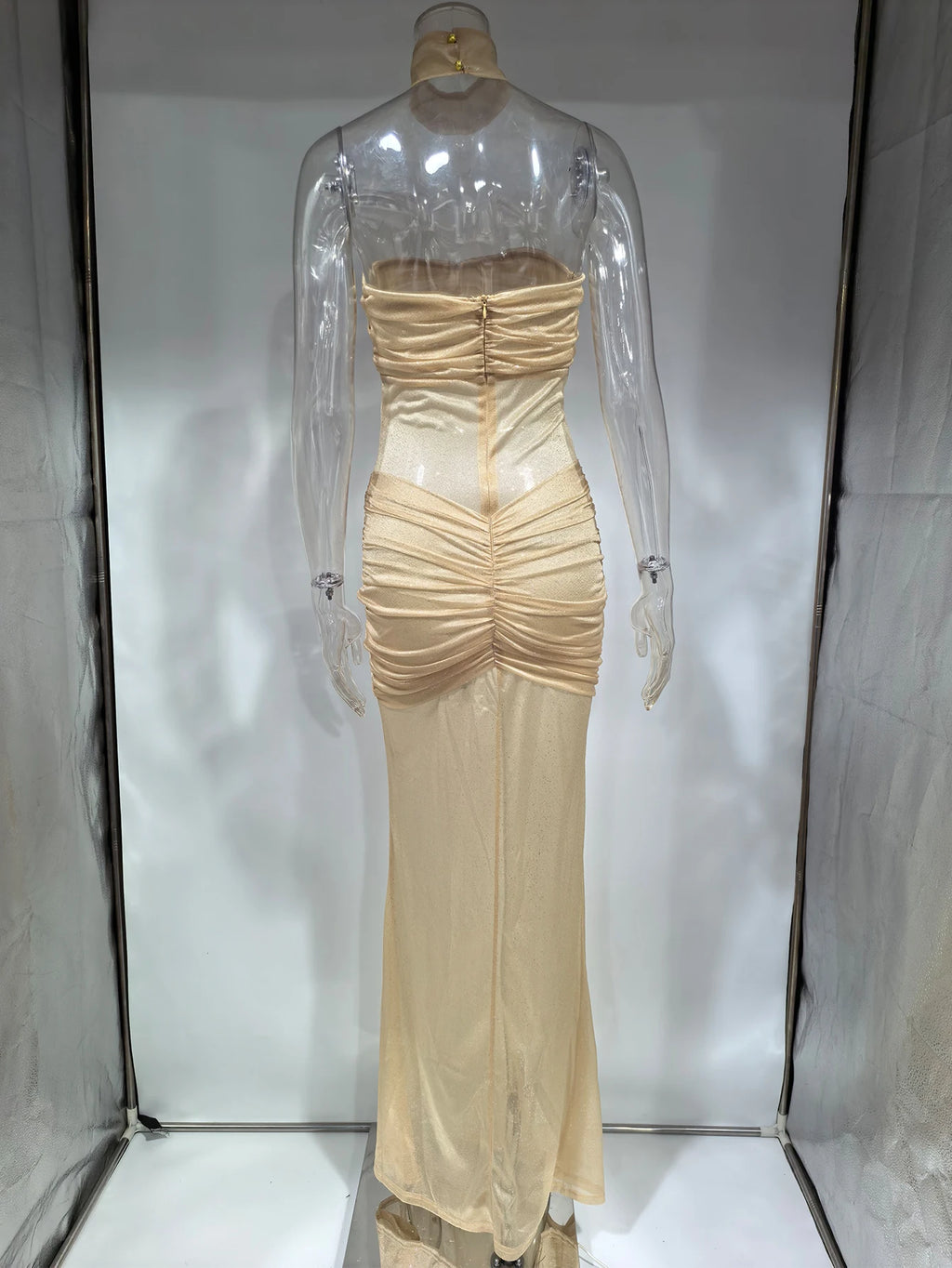 Sexy See Through Gauze Maxi Sequin Summer Dress Women Elegant Backless Birthday Party Dresses Long Prom Evening Dresses Vestidos