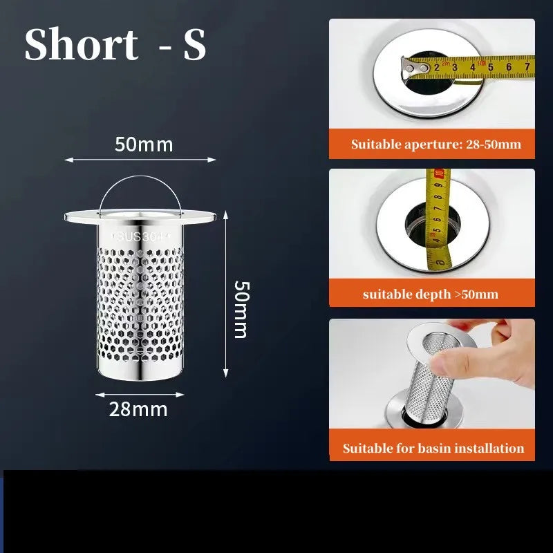Floor Drain Filter Mesh Anti-Clogging Sink Strainer Food Hair Stopper With Handle Anti-Pest Sealing Cover Shower Leak Net